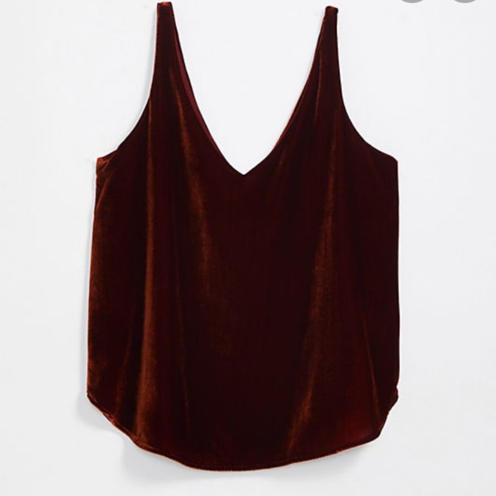 Loft Petite Velvet Shell v tank Brown